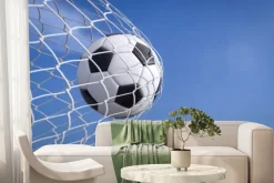 Fototapeta: Piłka futbolowa w bramce