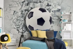 Fototapeta: Piłka nożna 3d na betonie