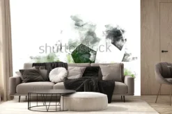 Fototapeta: Piłka nożna na murawie w stylu akwareli