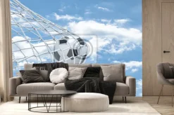 Fototapeta: Piłka nożna w białej siatce