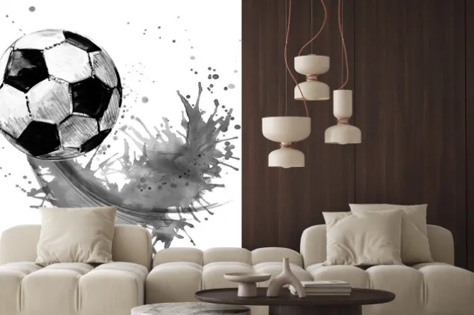 Fototapeta: Piłka nożna w dynamicznym ujęciu akwarela