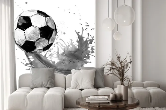 Fototapeta: Piłka nożna w dynamicznym ujęciu akwarela
