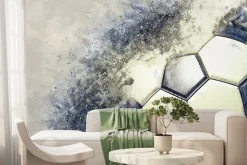 Fototapeta: Piłka nożna w szkicu ołówkiem i akwareli