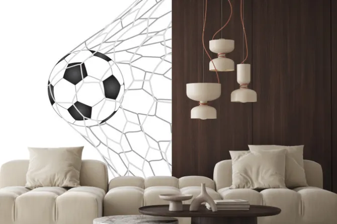 Fototapeta: Piłka nożna wpadająca do bramki