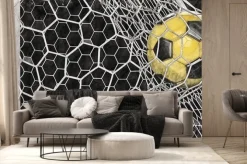 Fototapeta: Piłka w bramce dynamiczne ujęcie