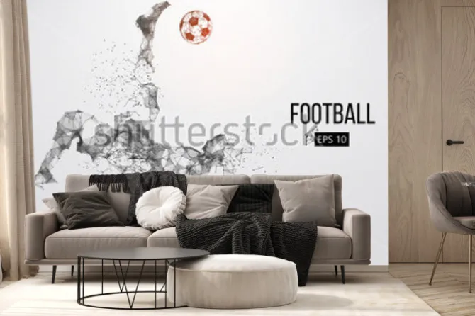 Fototapeta: Piłkarz w dynamicznej akcji