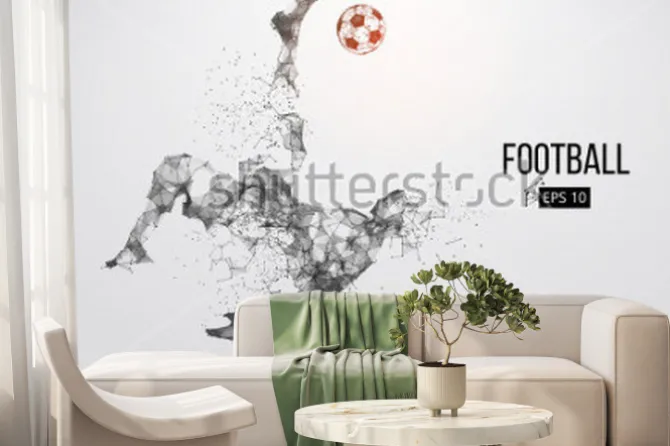 Fototapeta: Piłkarz w dynamicznej akcji