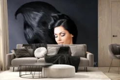 Fototapeta: Piękna kobieta z długimi prostymi włosami