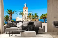 Fototapeta: Piękna latarnia morska cap spartel blisko miasta tanger i gibraltaru,