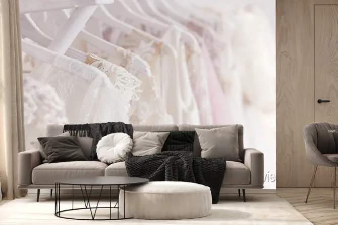 Fototapeta: Piękna odzież dla młodej w salonie