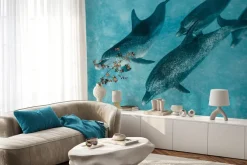 Fototapeta: Piękne delfiny pływające w morzu