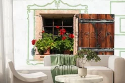 Fototapeta: Piękny dom na wsi z kwiatami