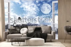 Fototapeta: Piękny krajobraz górski, widok z okna.