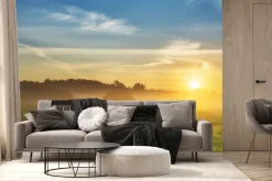 Fototapeta: Piękny letni wschód słońca nad polami