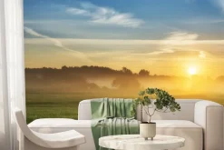 Fototapeta: Piękny letni wschód słońca nad polami