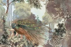 Fototapeta: Piękny paw wśród liści w stylu vintage