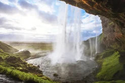 Fototapeta: Piękny wodospad o zachodzie słońca