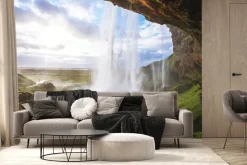 Fototapeta: Piękny wodospad o zachodzie słońca