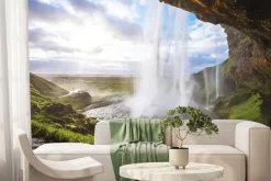 Fototapeta: Piękny wodospad o zachodzie słońca