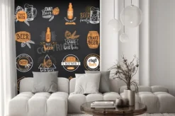 Fototapeta: Piwo odznaki restauracji wektor, projektowania menu alkoholu.