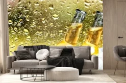 Fototapeta: Piwo, piwo butelka, na lodzie.