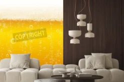 Fototapeta: Piwo z pianki tło, poziome bez szwu wzór piwa