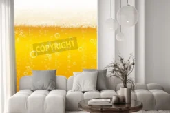 Fototapeta: Piwo z pianki tło, poziome bez szwu wzór piwa