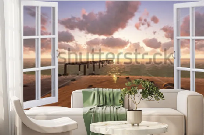 Fototapeta: Plaża, widok z okna.