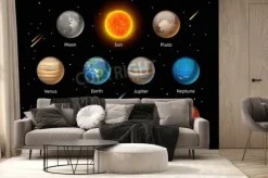 Fototapeta: Planet kolorowe wektora ustawić na ciemnym tle, ustaw planet