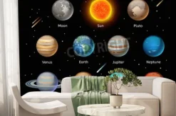 Fototapeta: Planet kolorowe wektora ustawić na ciemnym tle, ustaw planet