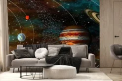 Fototapeta: Planety układu słonecznego na orbitach w 3d