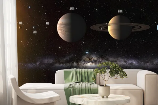 Fototapeta: Planety układu słonecznego z podpisami