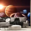 Fototapeta: Planety układu słonecznego i słońce w tle