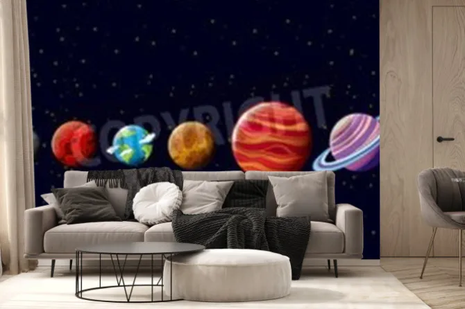 Fototapeta: Planety układu słonecznego w ilustracji