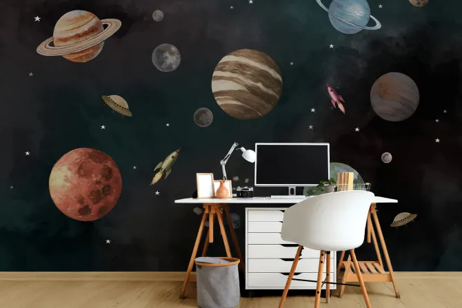 Fototapeta: Planety w kosmicznej galaktyce