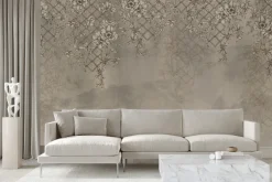 Fototapeta: Pnącza z kwiatami w odcieniach beżu