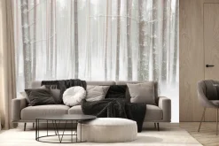 Fototapeta: Pnie drzew w gęstym białym śniegu