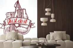 Fototapeta: Po prostu to zrób. czerwone rękawice bokserskie. ręcznie rysowane