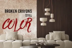 Fototapeta: Połamane kredki jeszcze kolor: pozytywny cytat