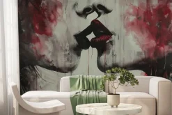 Fototapeta: Pocałunek kobiet z czerwonymi ustami