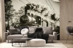 Fototapeta: Pociąg jadący po torach w stylu vintage