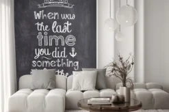 Fototapeta: Podróż cytat napisane kredą na czarnej płycie