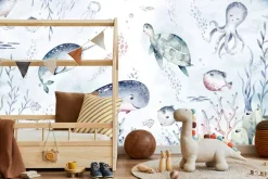 Fototapeta: Podwodny świat i rośliny akwarela