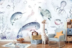 Fototapeta: Podwodny świat z żółwiem i rybami