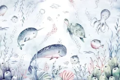 Fototapeta: Podwodny świat z żółwiem i rybami