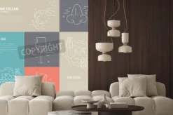 Fototapeta: Pojęcie wektora wina proces podejmowania różnych symboli branżowych