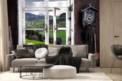 Fototapeta: Pokój w wiejskim domu z widokiem przez okno