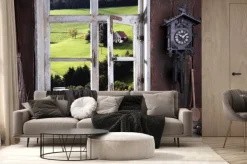 Fototapeta: Pokój w wiejskim domu z widokiem przez okno