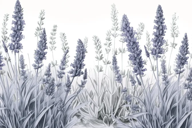 Fototapeta: Polana z kwiatami lawendy