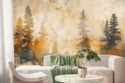 Fototapeta: Polana z lasem sosnowym